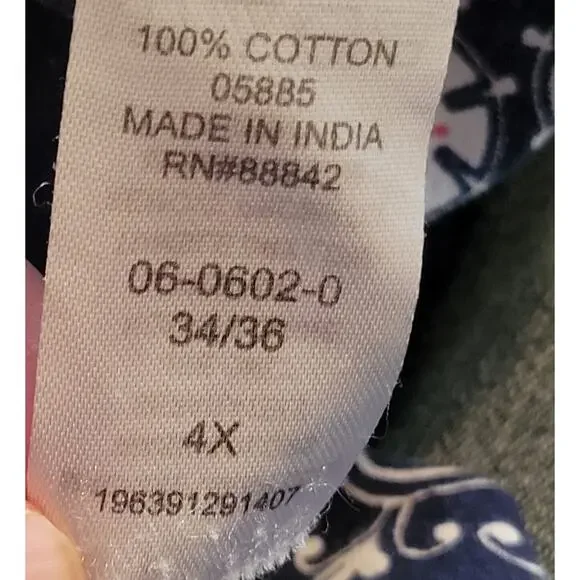 Only Necessities Women's 4X Bib Front Blue Floral Lounge Dress Nightgown Pockets - Picture 7 of 7